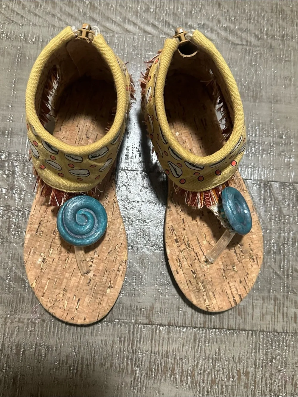 Disney Moana Girls Toddler Sandals with Blue Teal Swirl